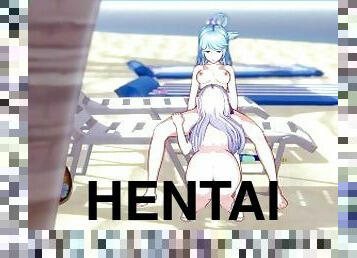 Aqua and Emilia having fun in the real world! (3d Hentai) (Isekai Quartet) (Konosuba) (Re:Zero)