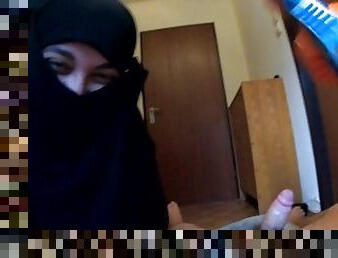 I Fucked Hijab Stepmom ( husband raided the house ) look to the end