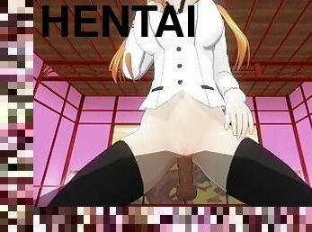3D HENTAI POV Mayuri orgasms riding your cock