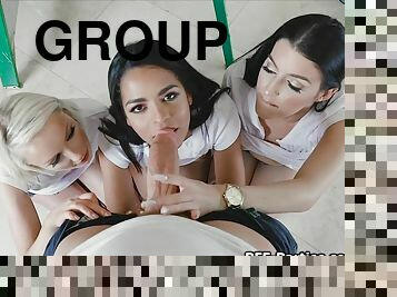 Painters Supersized Big Beautiful Women Knob Sucked On Foursome Point-of-view Video
