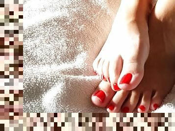 For foot lovers, red nails and flip flops