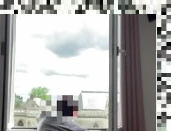 FUCKING MY ASS WITH DILDO IN PUBLIC (MOTEL WINDOW THEN IN A FIELD)