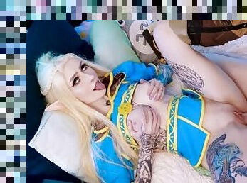 Zelda can't wait Link anymore - all she wants is nice cock inside wet pink pussy - CUT version