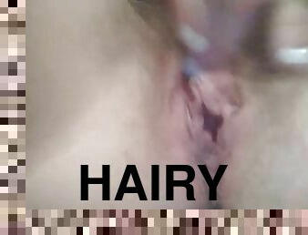 Sexy hairy slut nikol fingers her hairy pussy