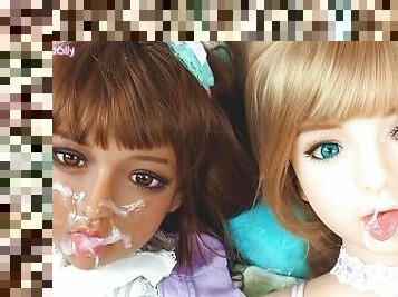 fucking my cute dolls and shared facial cum 10