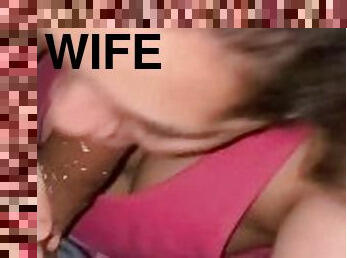Latina wifey swallowing nut