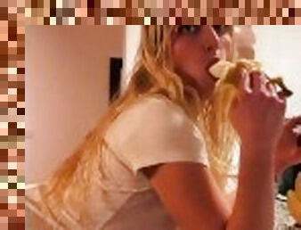 Subscribe to OF to see much more of me @ francescapolenta step bro peaking on me eating a banana