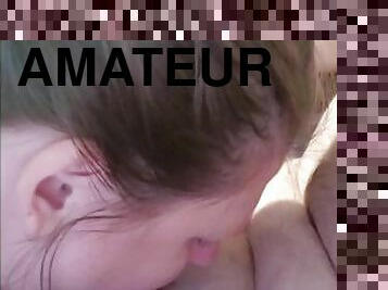 Sloppy Deepthroat and Handjob with Big Cumshot