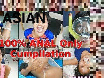 asiatisk, amatör, anal, avsugning, cumshot, gigantisk-kuk, samling, creampie, thailändsk, ansiktssprut