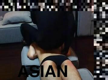 asiatisk, amatør, bøsse, ridning, fetish, støvler