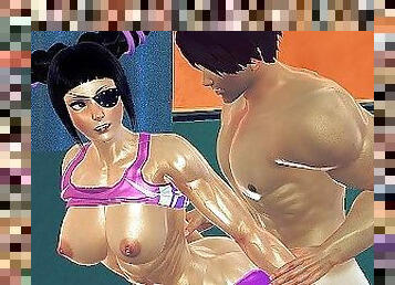 Street fighter Baki the Grappler anal fucks Juri in hospital