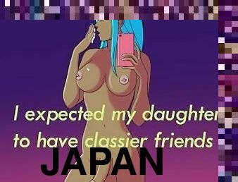 FUTAWEED episode 4 Transformed Futa girl masturbates for Japanese MILF and cums on cam