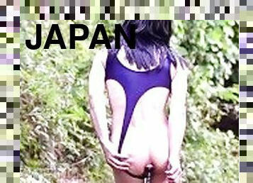 masturbation, en-plein-air, public, amateur, anal, jouet, hardcore, japonais, gode, solo