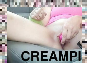 Got creampied before Playing with my pussy while test driving truck!!!!!!
