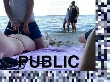 Stranger Puts Cream on me and Gives a Quick Fuck on Public Beach