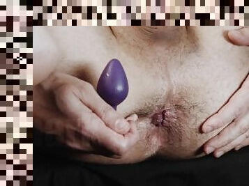 Solo Male Closeup Virgin Asshole Training Anal wife buttplug