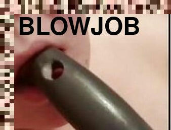 Recovered vid comp: 18 yo practices sucking dick on hairbrush after fucking herself with it