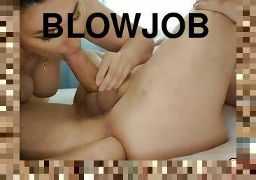 Blowjob with a hand in his ass