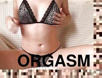 Horny Teen With Big Ass Fucks Her Tight Pussy With Big Dildo To Orgasm, talking dirty and moaning