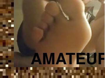 amateur, pieds, solo