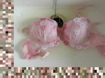 Piss-covered pink bra!