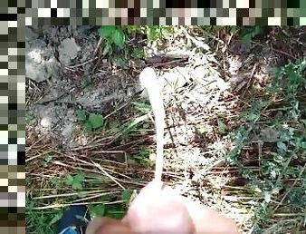 Sexy cock took POV CUMSHOT and piss OUTDOOR!