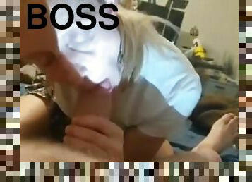 Horny Throat For The Boss!