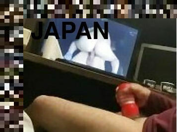 Masturbating using TENGA while watching Japanese porn video