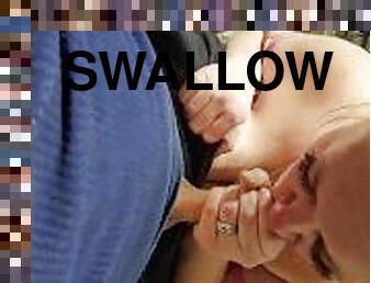 She sucks my dick and swallow my load.