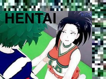 Momo Yaoyorozu and Izuku Midoriya have intense sex on the rooftop. - My Hero Academia Hentai