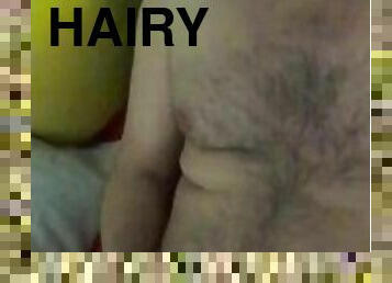 Hairy bear with moustache masturbation