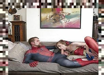 Blonde Gabie Spidey Fucks Wonder Woman