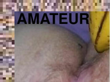 masturbation, amatör, pov, konstigt, ensam, banan