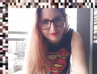 Supergirl Clothed Flashing Boobs In Balcony