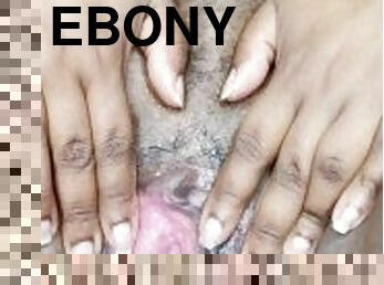 Meet Bunni! Ebony meaty creamy pussy wet during lingerie try on!