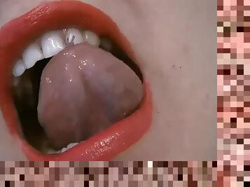 Giantess vore mouth tongue fetish swallowed alive close-up uvula