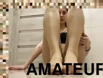 Goddess feet in nude nylons  feet fetish