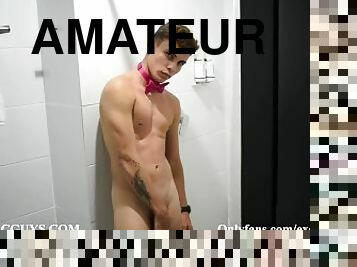 Twink 18+ Exotic Guys jerk off cum session in the shower
