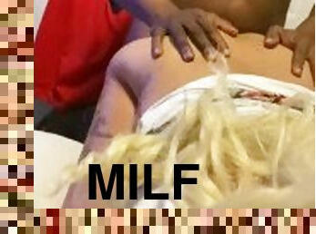 Blonde milf gets fucked by black guy sends video to husband
