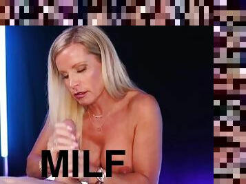 velike-joške, star, odrasle, fafanje, prihajanje, velik-penis, milf, drkanje, pov, blond