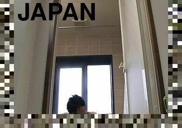 aasialainen, kylpy, karvainen, äityli-ja-poitsu, orgasmi, mälliotos, milf, äityli, japanilainen, käsihomma