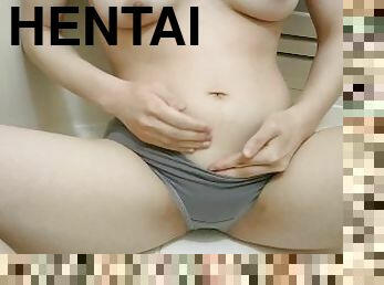 masturbaatio, pissaaminen, amatööri, lelu, japanilainen, pikkuhousut, hentai