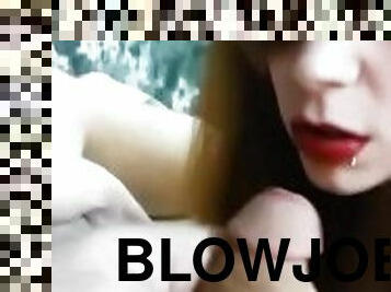 Submisive Red Lipstick Fantasy Deep Throat Blow Job