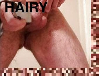 Shaving my hairy cock