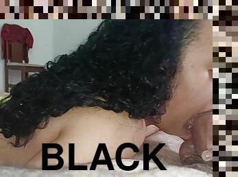 Bitch Sucks A Dick With Her Delicious Black Ass Shaking To Provoke