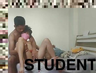 asiatisk, student, anal, thailænder, første-gang, datter, søster, kær, lille, farmand