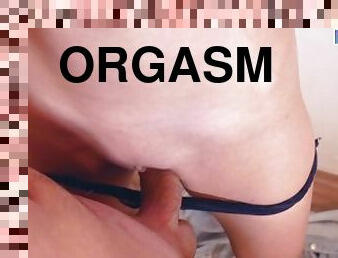 orgasme, pussy, amatør, par, truser, cum, blond, søt, sperm, perfekt