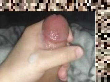 Teen rubbing his big dick