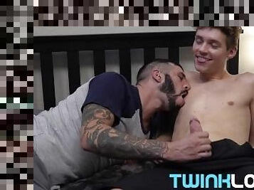 TwinkLoad - Real rough tattooed daddy gets fucked bareback by hung boy