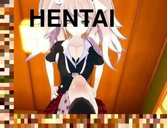 dilettant, junge, füße, gesichtspunkt, anime, hentai